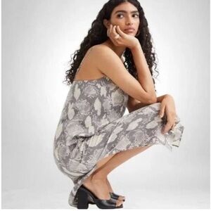 H&M snake print slip dress